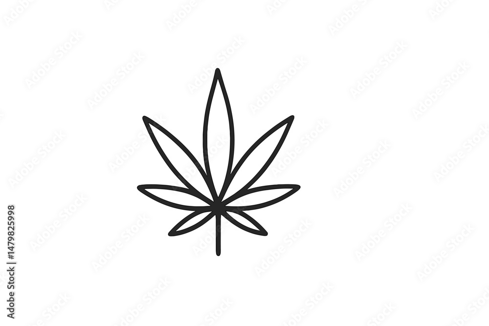 Aufkleber stylized web icons featuring a simple outline of a cannabis leaf suitable for digital applications a