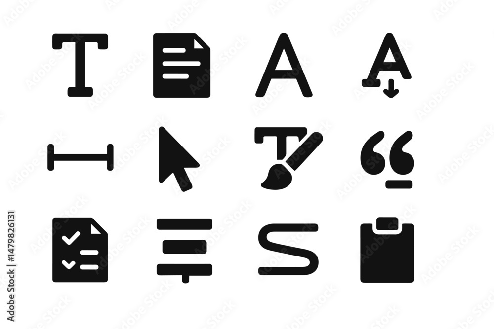 Fototapete set of web icons showcasing various design and editing tools for digital content creation