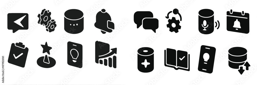 Leinwandbilder Collection of web icons designed for digital communication and user interface applications in modern technology