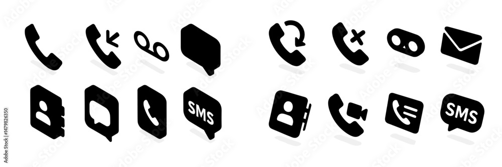 Poster collection of versatile web icons for communication and user interaction