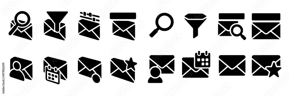 Leinwandbilder Collection of web icons representing various communication and organization functions for digital use in projects