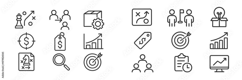 Fototapete modern web icons representing various business and strategy concepts for digital use and design enha
