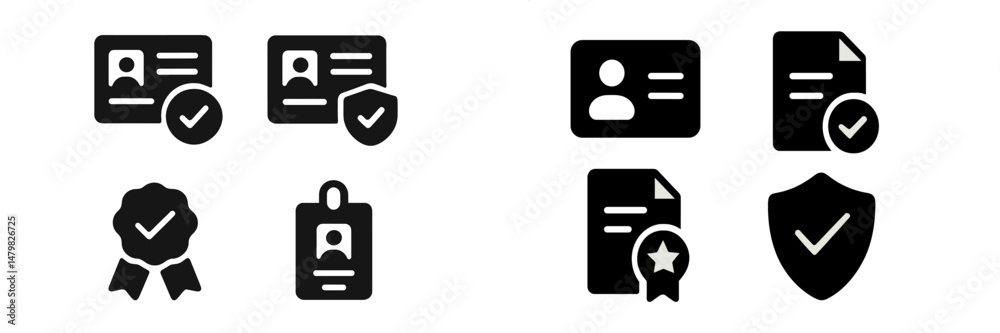 Poster Collection of web icons for identification and verification purposes designed for digital interfaces and applications