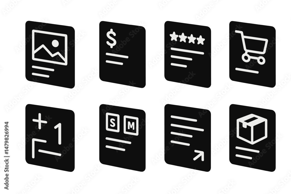Leinwandbilder Set of modern web icons designed for various digital applications and user interfaces, ideal for enhancing interactive experiences