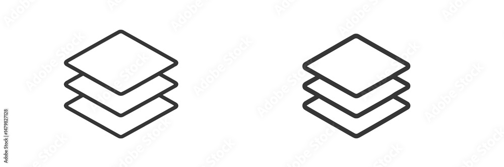 Poster set of web icons showcasing layered design elements for digital applications and user interfaces