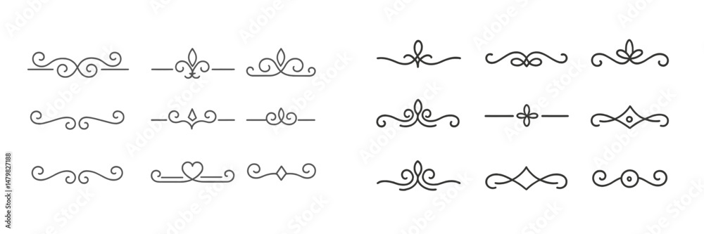 Poster Decorative web icons set featuring various elegant designs suitable for web applications and graphic projects