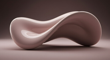 Abstract Pink Sculptural Form, Modern Design Element