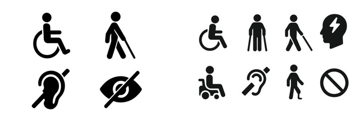 Collection of web icons representing accessibility features for inclusivity and support in digital environments