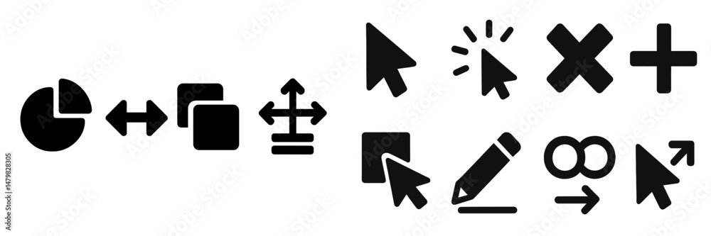 Aufkleber Collection of web icons featuring design and navigation symbols for digital applications and user interfaces