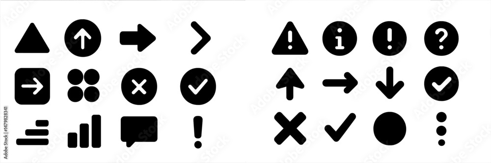 Poster set of various vector web icons representing different actions and statuses suitable for digital des