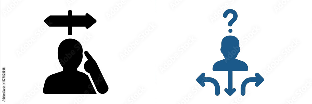 Poster Collection of web icons illustrating navigation and decision-making concepts for digital design projects