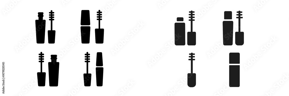 Aufkleber Collection of minimalist web icons representing design tools and creative elements for digital projects