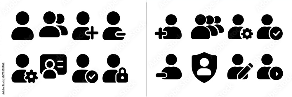 Poster set of web icons illustrating various user interaction features for digital platforms and applicatio