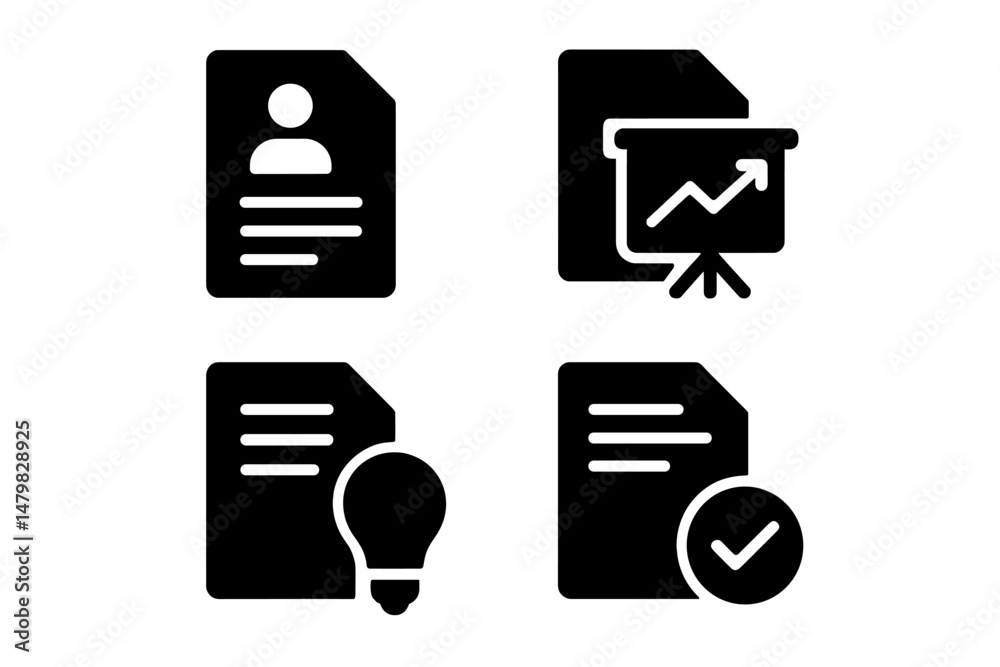 Poster set of web icons representing various business and educational concepts for digital applications and