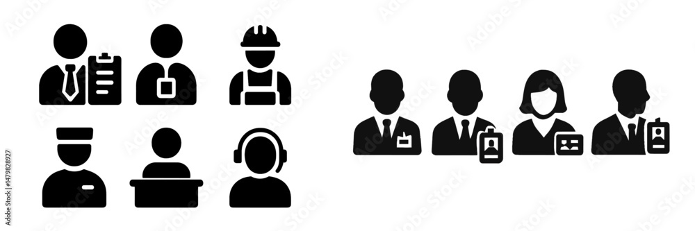 Leinwandbilder diverse collection of web icons representing various professions and roles for online use