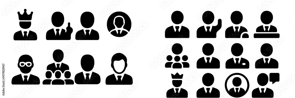 Leinwandbilder diverse collection of web icons representing various professional and social interactions in a moder