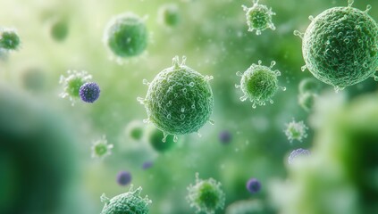 Microscopic viruses in motion