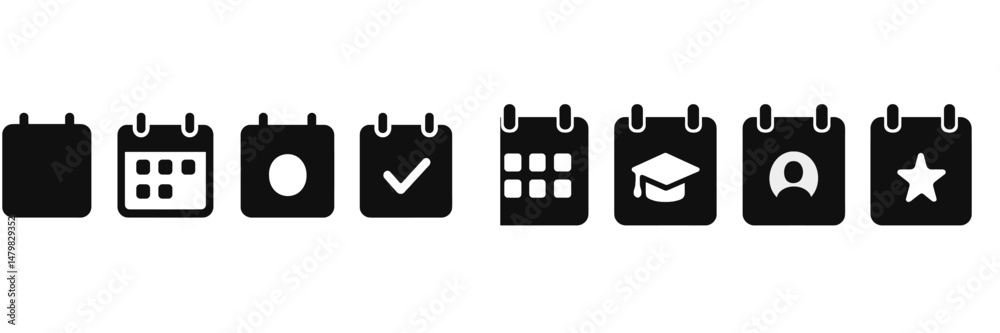 Leinwandbilder web icons representing various organizational and educational tools for scheduling and planning