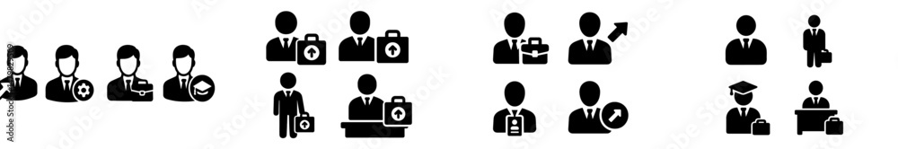Leinwandbilder Collection of web icons depicting various professional roles and activities for digital applications and interfaces