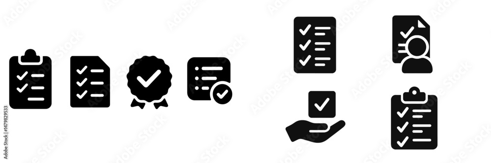 Fototapete collection of web icons illustrating tasks, achievements, and user profiles for digital interfaces a