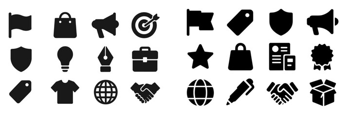 Collection of minimalist web icons for various digital applications and design projects