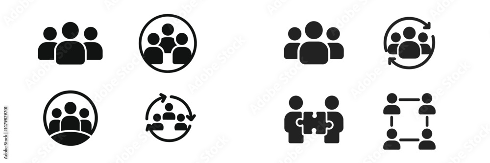 Leinwandbilder collection of web icons representing community, collaboration, and interaction concepts for digital 