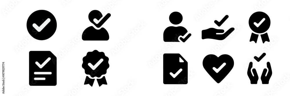 Aufkleber Comprehensive set of web icons representing approval, validation, and certification in digital design