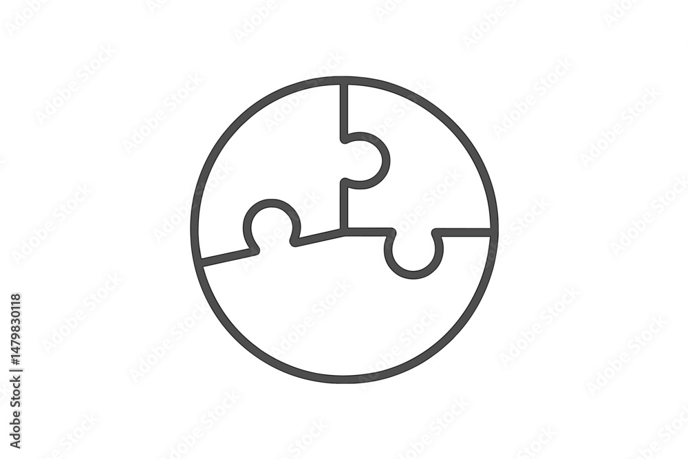 Poster set of web icons featuring puzzle pieces representing connectivity and collaboration in digital plat