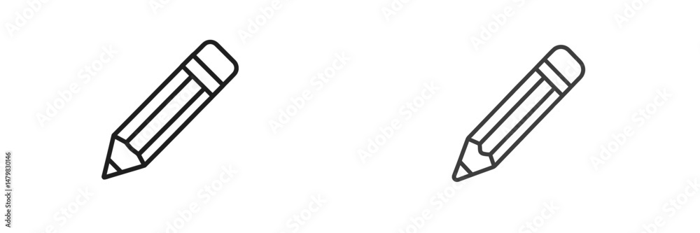 Poster collection of simple web icons depicting pencils designed for digital applications and user interfac