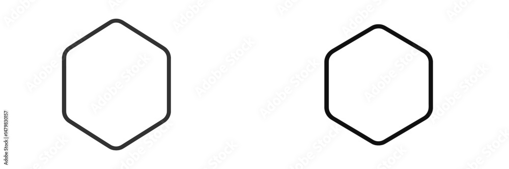 Poster set of web icons featuring octagonal shapes designed for digital applications