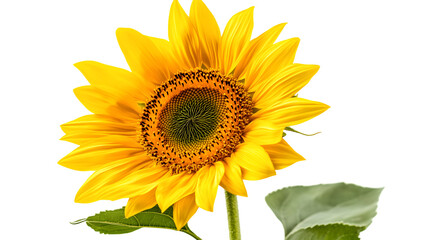 Naklejka premium Vibrant Sunflower Isolated on White Background - Professional Stock Photo
