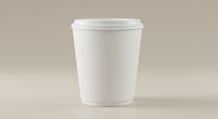Isolated white coffee cup mockup with lid, ready for your branding or designs