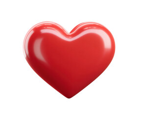 Bright red heart symbol for love and affection design purpose, cut out transparent