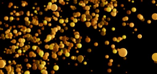 Abstract background of glowing gold bubbles. Perfect for luxury, celebration, and festive designs.