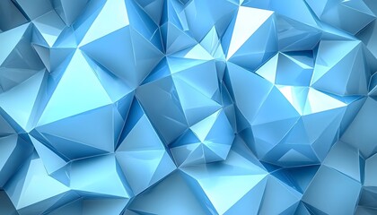Obraz premium Abstract geometric pattern of many light blue triangles.