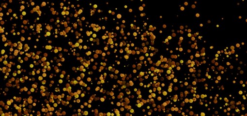 Abstract background of golden confetti on black. Perfect for celebrations!