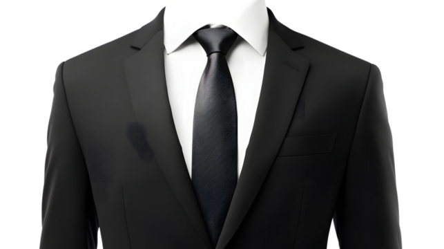 Elegant Black Business Suit Jacket with White Shirt for Professionals - Powered by Adobe