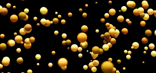 Abstract background with glowing golden spheres. Perfect for luxury, celebration, and technology themes.