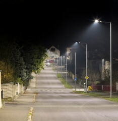 night city street with modern LED illumination