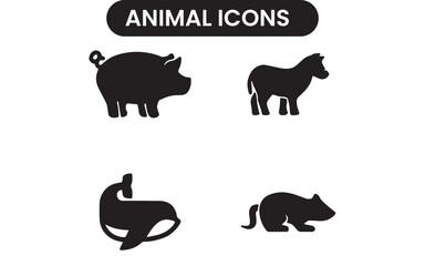 Animal Icon Logo, Wildlife Symbol Design, Pet Icon Emblem, Domestic Animal Logo, Wild Animal Silhouette, Minimalist Animal Icon, Animal Face Symbol, Nature and Wildlife Logo, Cute Animal Illustration,