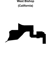 West Bishop (California) blank outline map