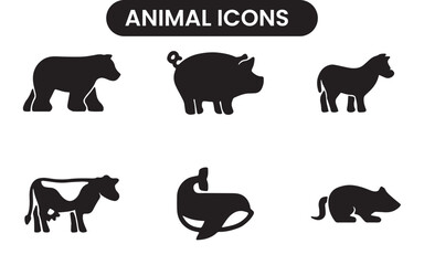 Animal Icon Logo, Wildlife Symbol Design, Pet Icon Emblem, Domestic Animal Logo, Wild Animal Silhouette, Minimalist Animal Icon, Animal Face Symbol, Nature and Wildlife Logo, Cute Animal Illustration,