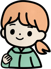 Cute girl in raincoat, pastel style