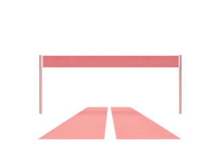 Red carpet for events and celebrations in elegant design, cut out transparent