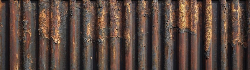 Corroded corrugated metal panels