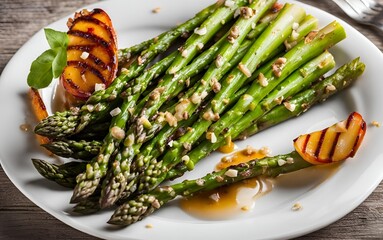 Grilled asparagus paired with roasted potatoes, a delicious combination highlighting smoky asparagus flavors and hearty, tender potatoes for a satisfying dish.
