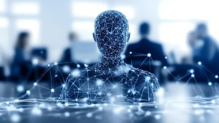 Abstract figure, network connections, business setting. - Powered by Adobe