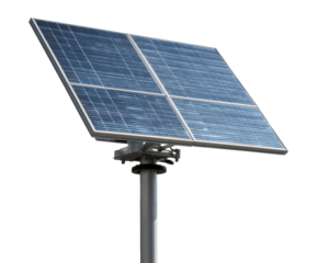 Solar panel array for renewable energy solutions in urban areas, cut out transparent