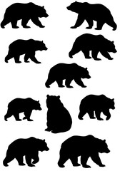 Majestic Bear Silhouettes: A Dark Elegance