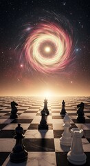 Chess Game Galaxy Starry Sky